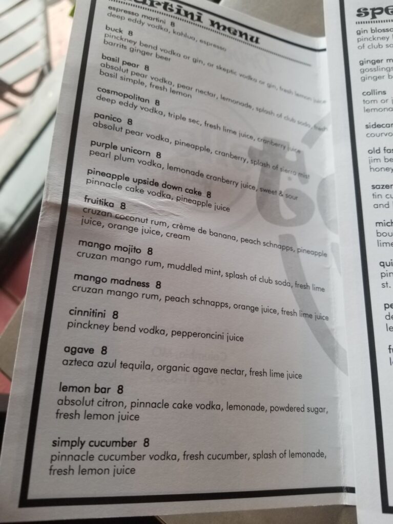 Tellers Gallery & Bar Menu 5